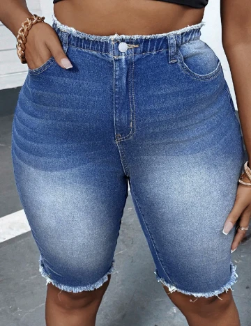 Pantaloni scurti SHEIN CURVE, albastru Albastru