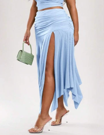 Fusta SHEIN CURVE, bleu Albastru