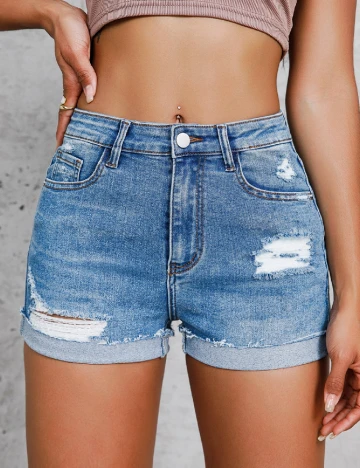 Pantaloni scurti SHEIN, albastru Albastru