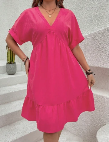 Rochie scurta SHEIN CURVE, roz Roz