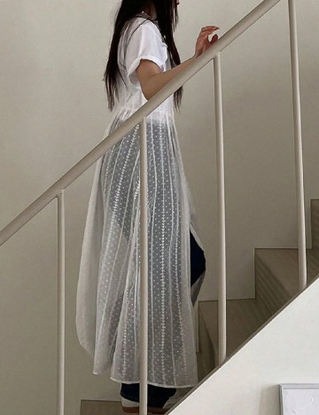 Rochie lunga Dazy, alb