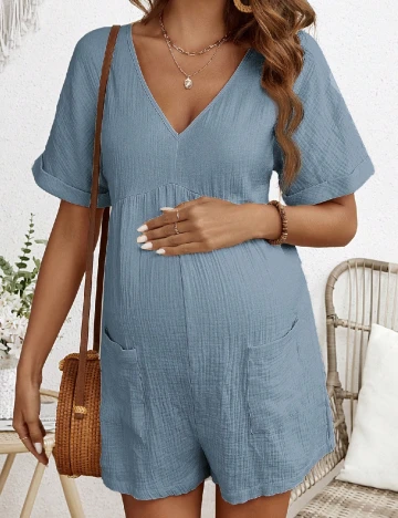 Salopeta SHEIN Maternity, albastru Albastru