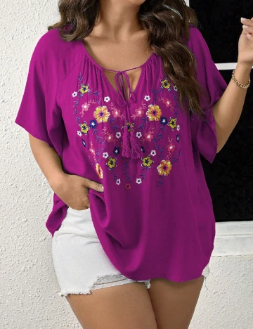 Tricou SHEIN CURVE, violet Mov
