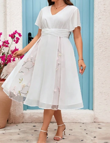Rochie medie SHEIN CURVE, alb Alb
