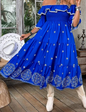 Rochie medie SHEIN CURVE, albastru Albastru