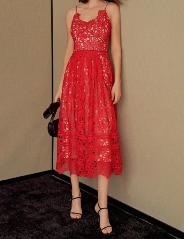 Rochie medie MOTF, rosu Rosu