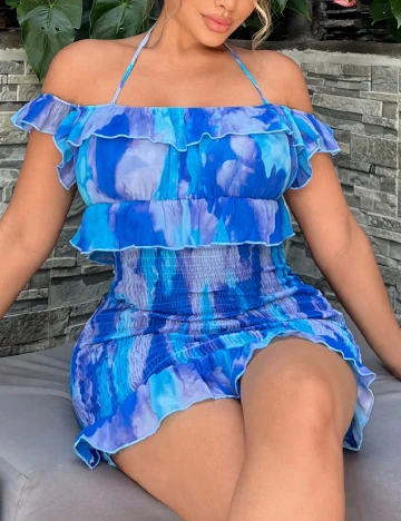 Rochie scurta SHEIN, albastru Albastru