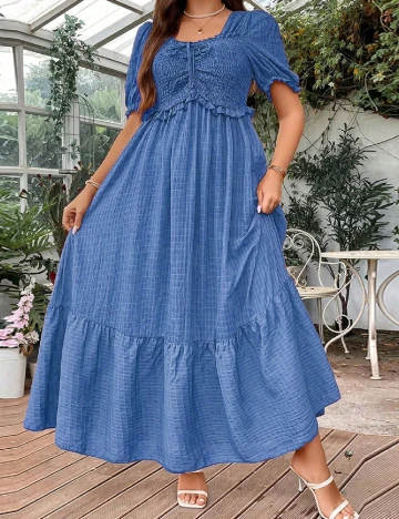 Rochie lunga SHEIN CURVE, albastru Albastru