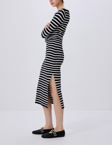 Rochie medie Reserved, alb/negru