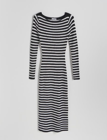 Rochie medie Reserved, alb/negru