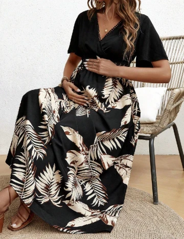 Rochie lunga SHEIN Maternity, negru Negru