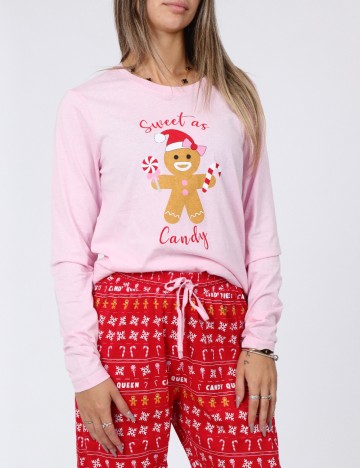 Pijama Threadbare, roz/rosu