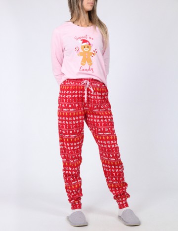 Pijama Threadbare, roz/rosu
