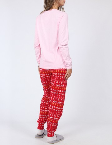 Pijama Threadbare, roz/rosu