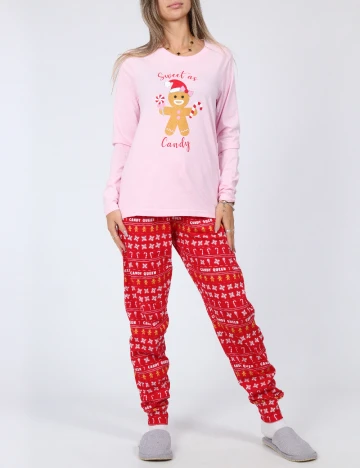 Pijama Threadbare, roz/rosu Roz