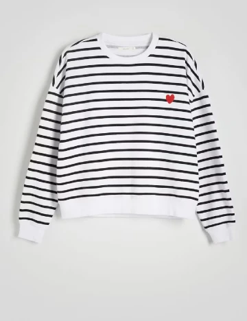 Bluza Reserved, alb/negru