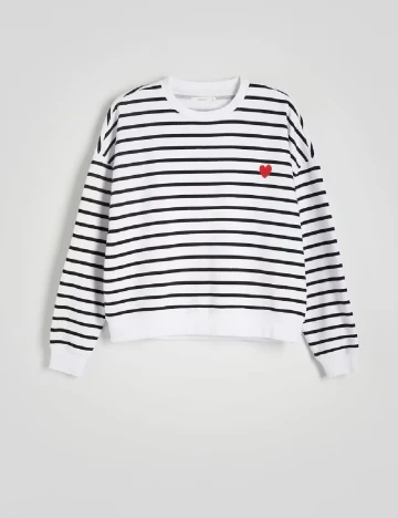 Bluza Reserved, alb/negru