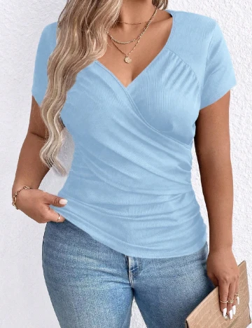 Tricou SHEIN CURVE, albastru Albastru