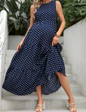 Rochie lunga SHEIN Maternity, bleumarin Albastru