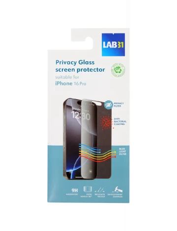 Folie sticla iPhone 16 Pro LAB 31, transparent Alb