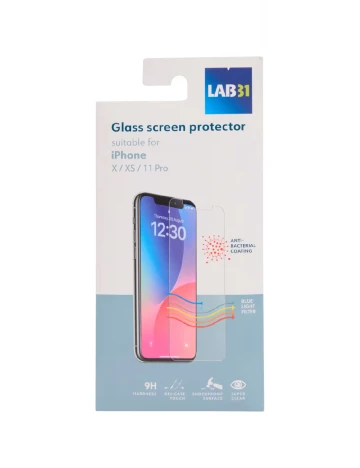 Folie sticla iPhone X/XS/11 Pro LAB 31, transparent Alb