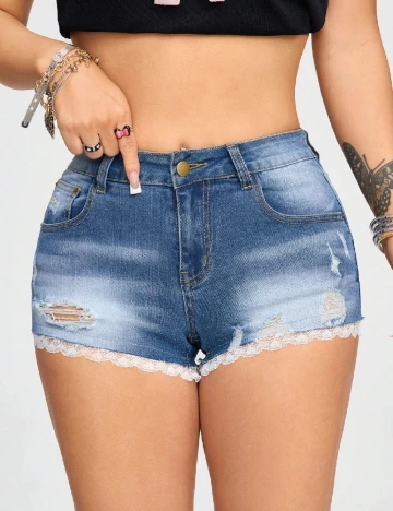 Pantaloni scurti Romwe, albastru Albastru