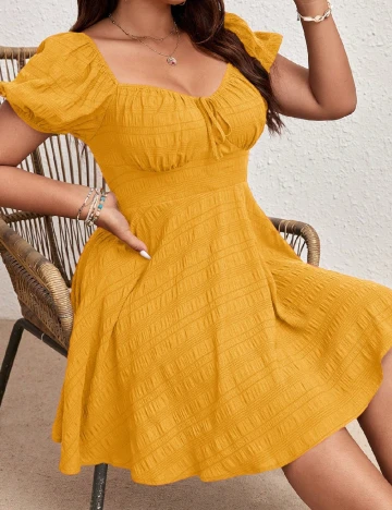 Rochie scurta SHEIN CURVE, galben