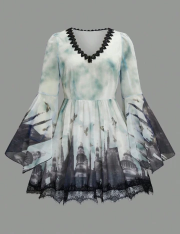 Rochie scurta SHEIN CURVE, mix culori