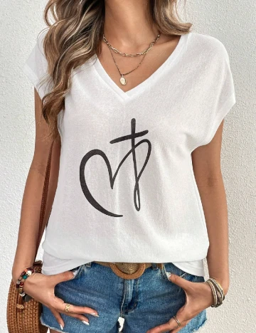 Tricou SHEIN, alb Alb