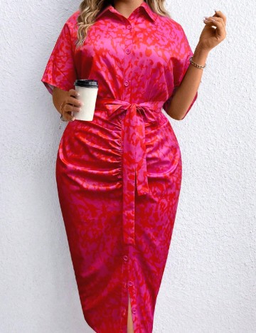 
						Rochie medie SHEIN CURVE, roz