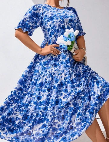 Rochie medie SHEIN CURVE, albastru
