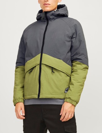
						Geaca Jack&Jones, gri/verde