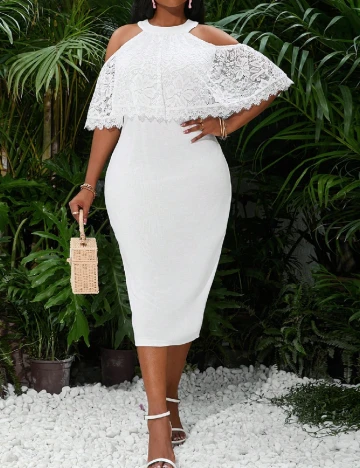 Rochie medie SHEIN CURVE, alb