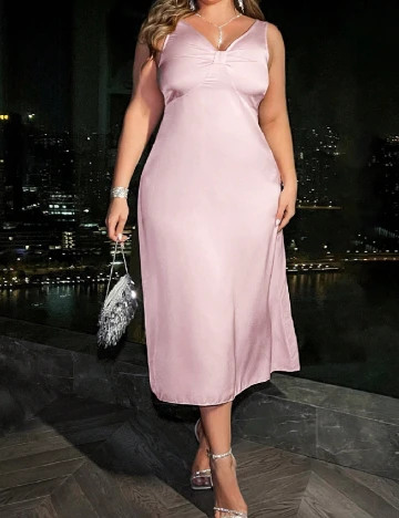 Rochie medie SHEIN CURVE, roz