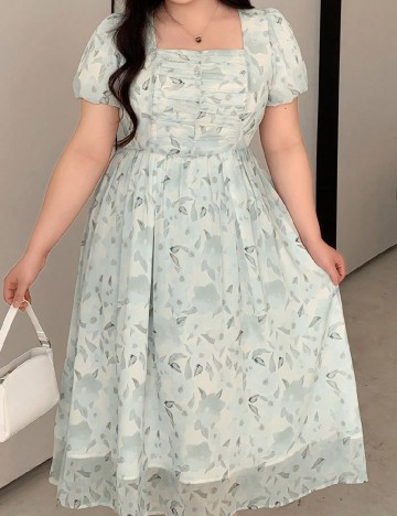 
						Rochie medie Dazy Plus Size, bleu