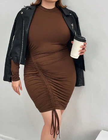 Rochie scurta SHEIN CURVE, maro