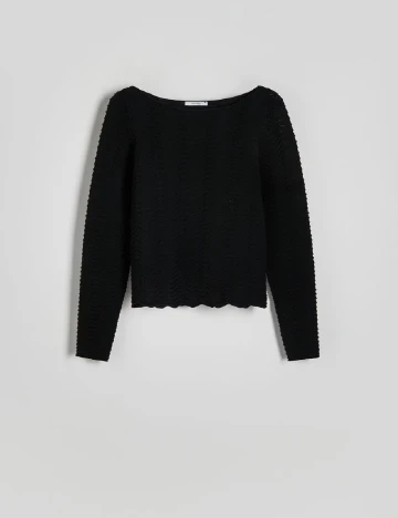 Bluza Reserved, negru Negru