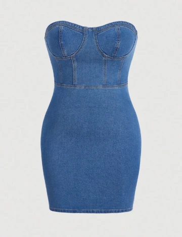 Rochie scurta SHEIN CURVE, albastru
