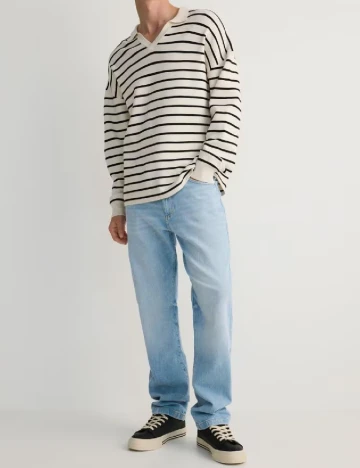 Bluza Reserved, ecru/negru Alb