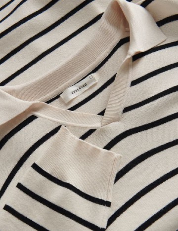 Bluza Reserved, ecru/negru