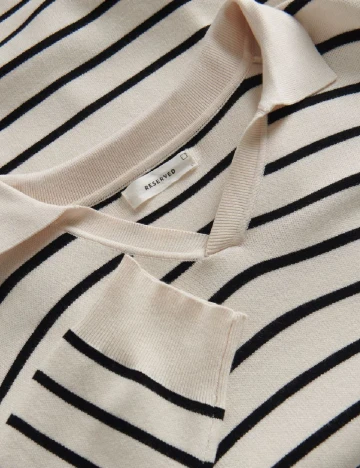 Bluza Reserved, ecru/negru Alb