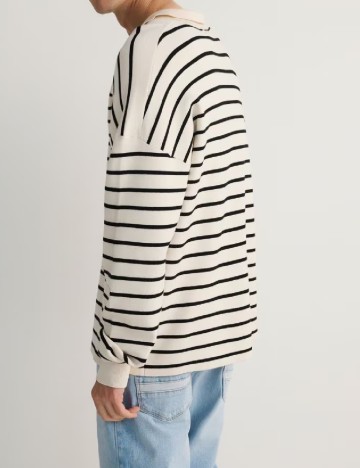 Bluza Reserved, ecru/negru