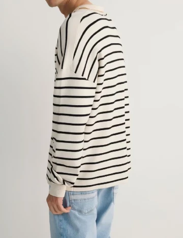 Bluza Reserved, ecru/negru Alb