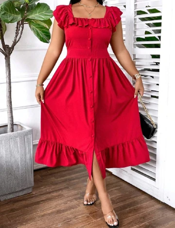 Rochie medie SHEIN CURVE, rosu