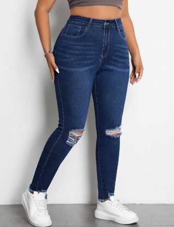 
						Blugi SHEIN CURVE, albastru