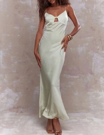 Rochie lunga Missguided, verde Verde