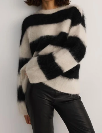 Pulover Reserved, crem/negru