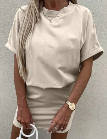Rochie scurta SHEIN, crem