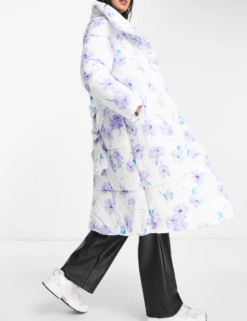 Geaca Oversize Neon Rose, alb Alb