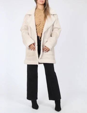 Palton Pull&Bear, bej Crem